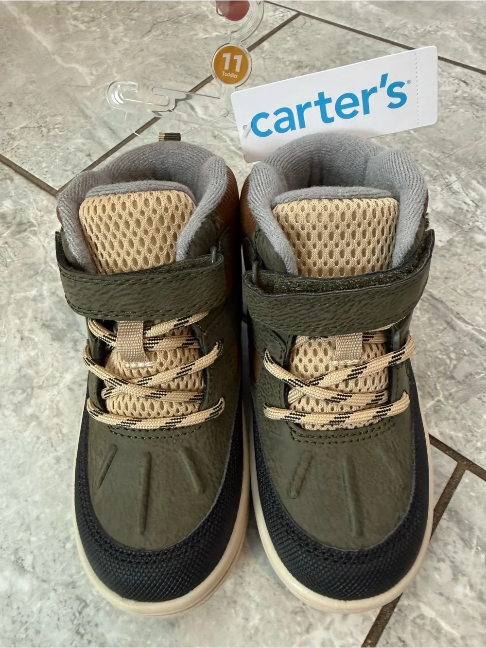 Carter’s Ilker Toddler Kids Ankle Boots Olive Black Multi Size 11 NWT